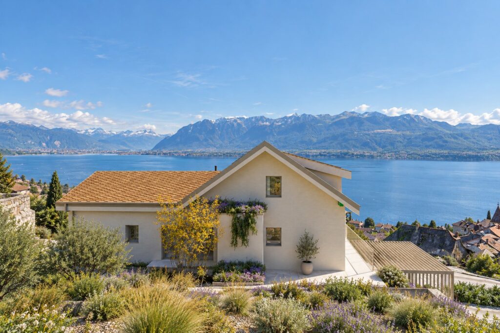 Projet 2601, Bourg-en-Lavaux — la maison face au lac Léman